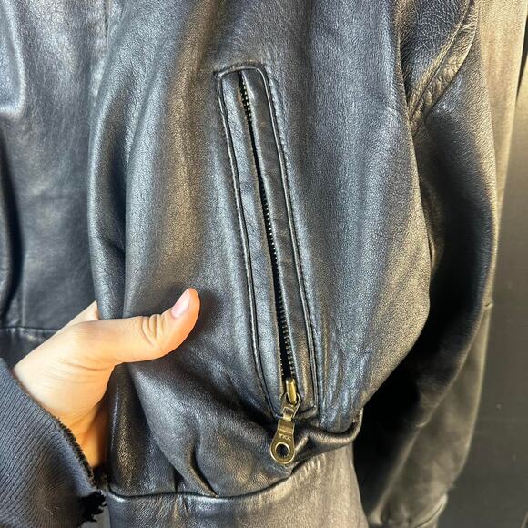 Tannery West Black Leather Zip Jacket Women’s Medium Vintage Classic - Picture 5 of 7